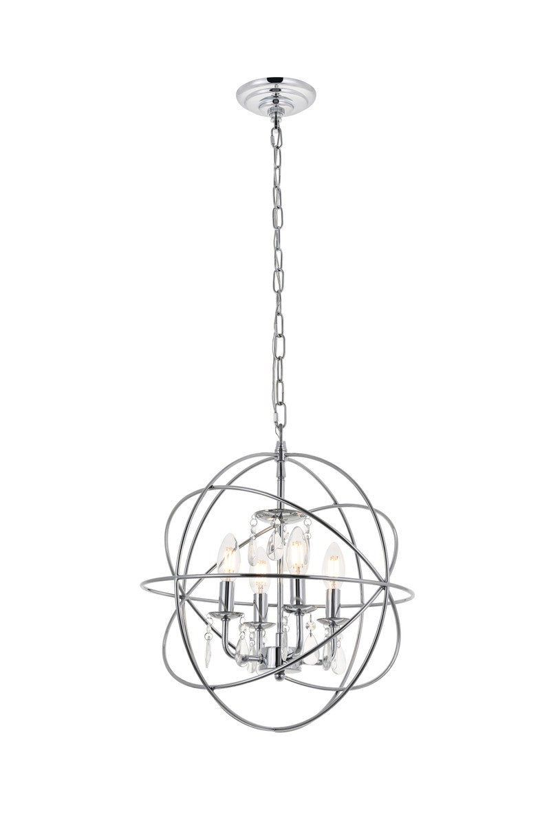 Elegant Wallace LD5055D16C Pendant Light - Chrome And Clear