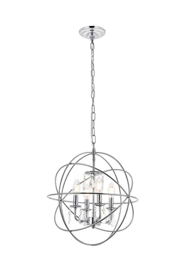 Elegant Wallace LD5055D16C Pendant Light - Chrome And Clear