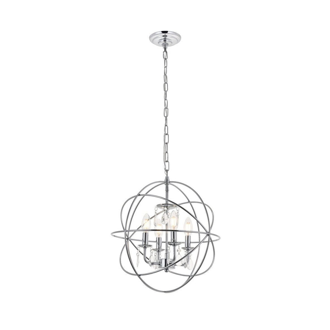 Elegant Wallace LD5055D16C Pendant Light - Chrome And Clear