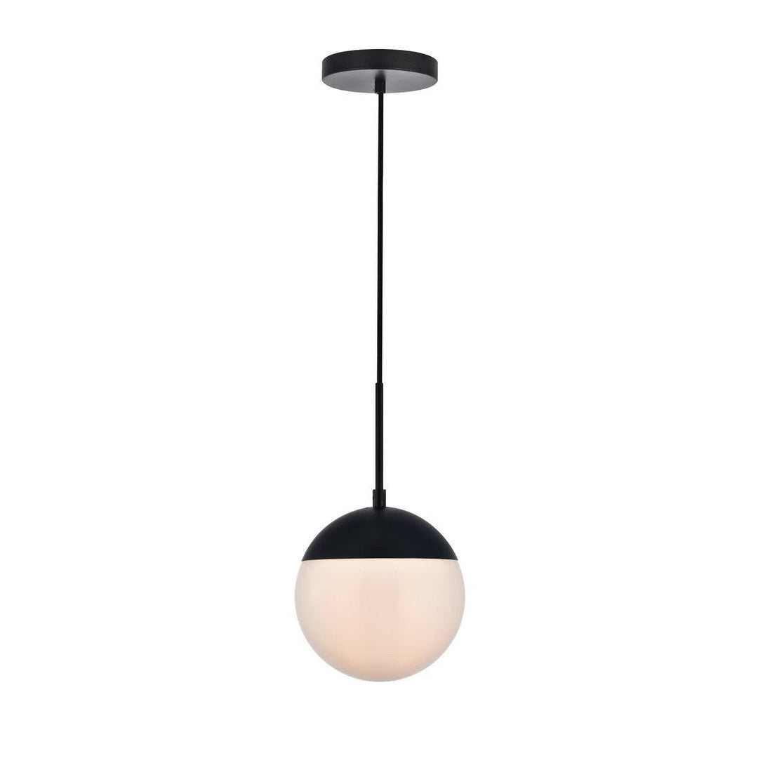 Elegant Eclipse LD6026BK Pendant Light - Black And Frosted White