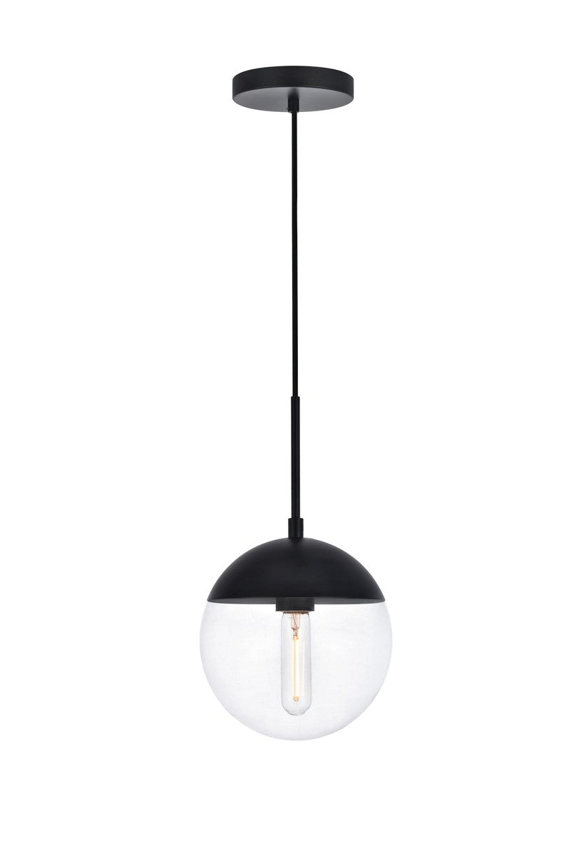 Elegant Eclipse LD6027BK Pendant Light - Black And Clear