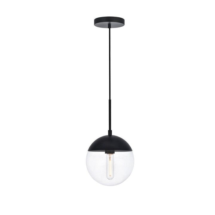 Elegant Eclipse LD6027BK Pendant Light - Black And Clear