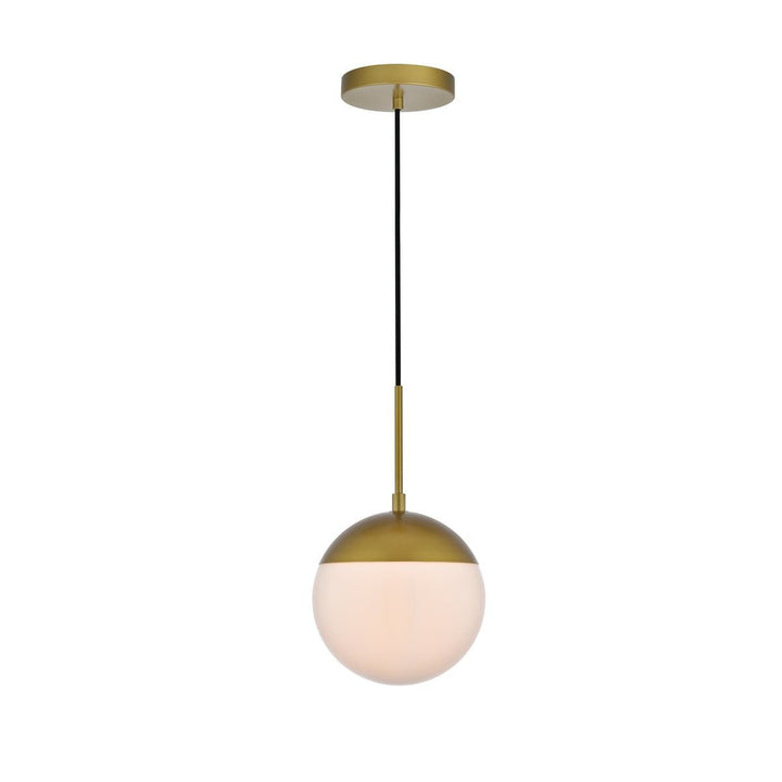 Elegant Eclipse LD6030BR Pendant Light - Brass And Frosted White