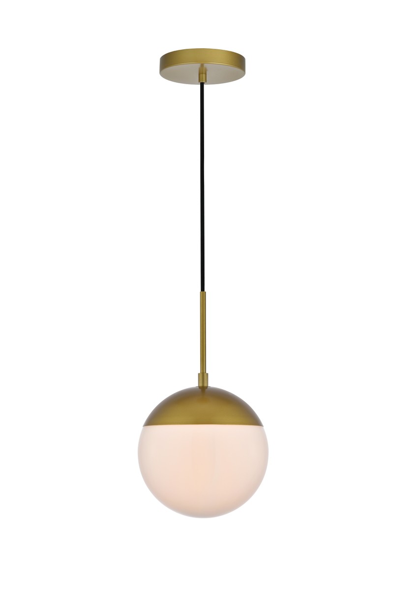 Elegant Eclipse LD6030BR Pendant Light - Brass And Frosted White