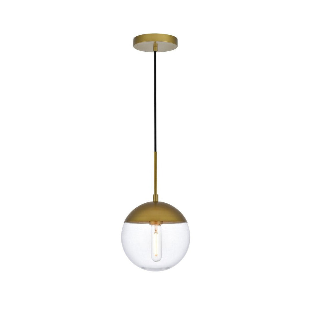 Elegant Eclipse LD6031BR Pendant Light - Brass And Clear