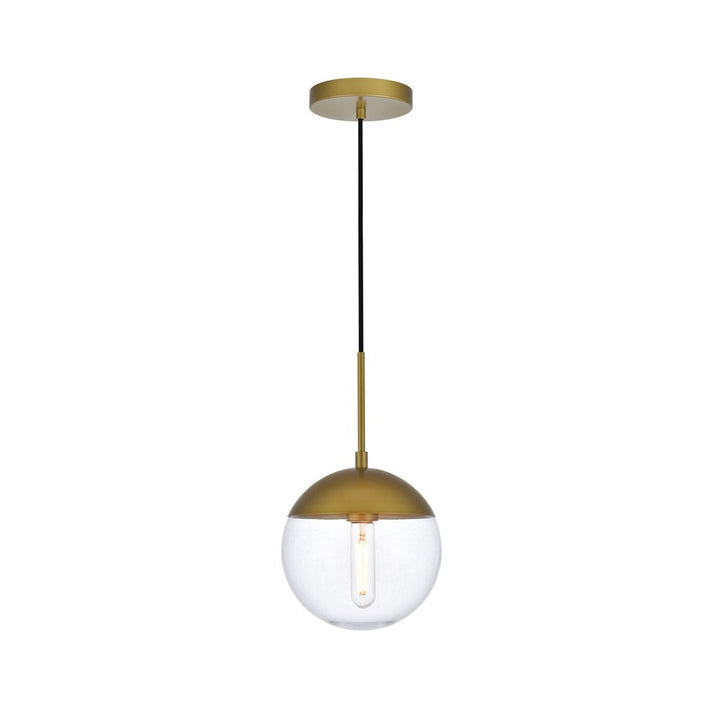 Elegant Eclipse LD6031BR Pendant Light - Brass And Clear