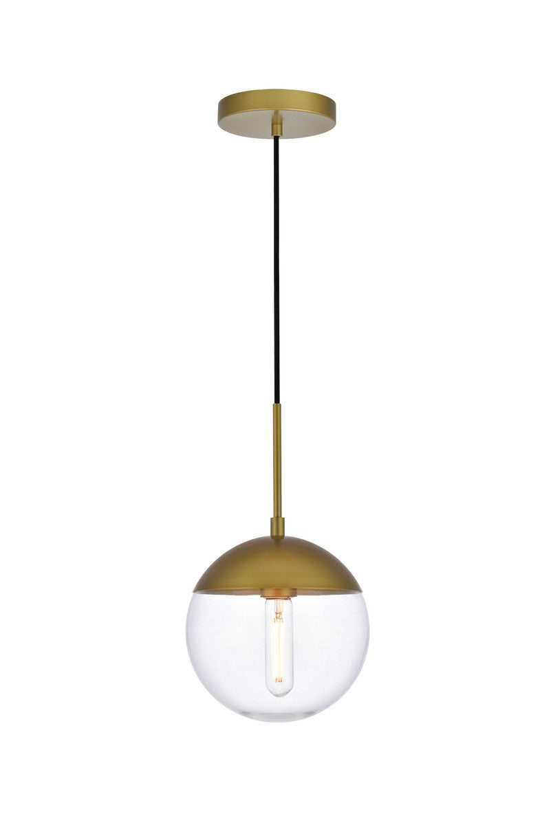 Elegant Eclipse LD6031BR Pendant Light - Brass And Clear