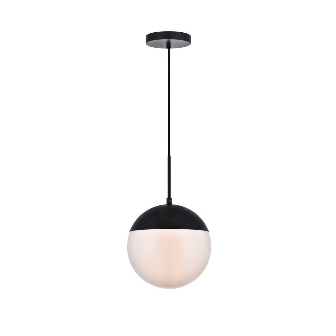 Elegant Eclipse LD6032BK Pendant Light - Black And Frosted White