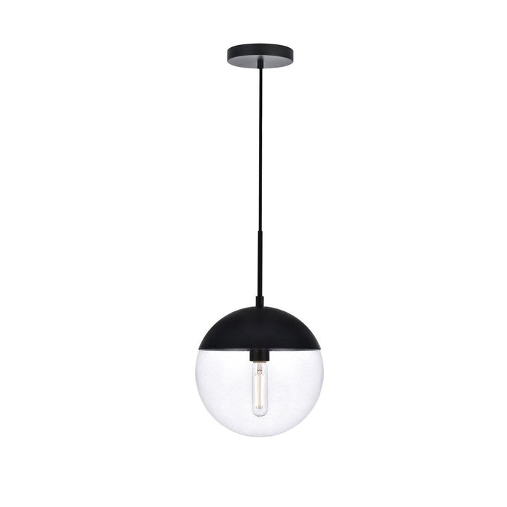 Elegant Eclipse LD6033BK Pendant Light - Black And Clear