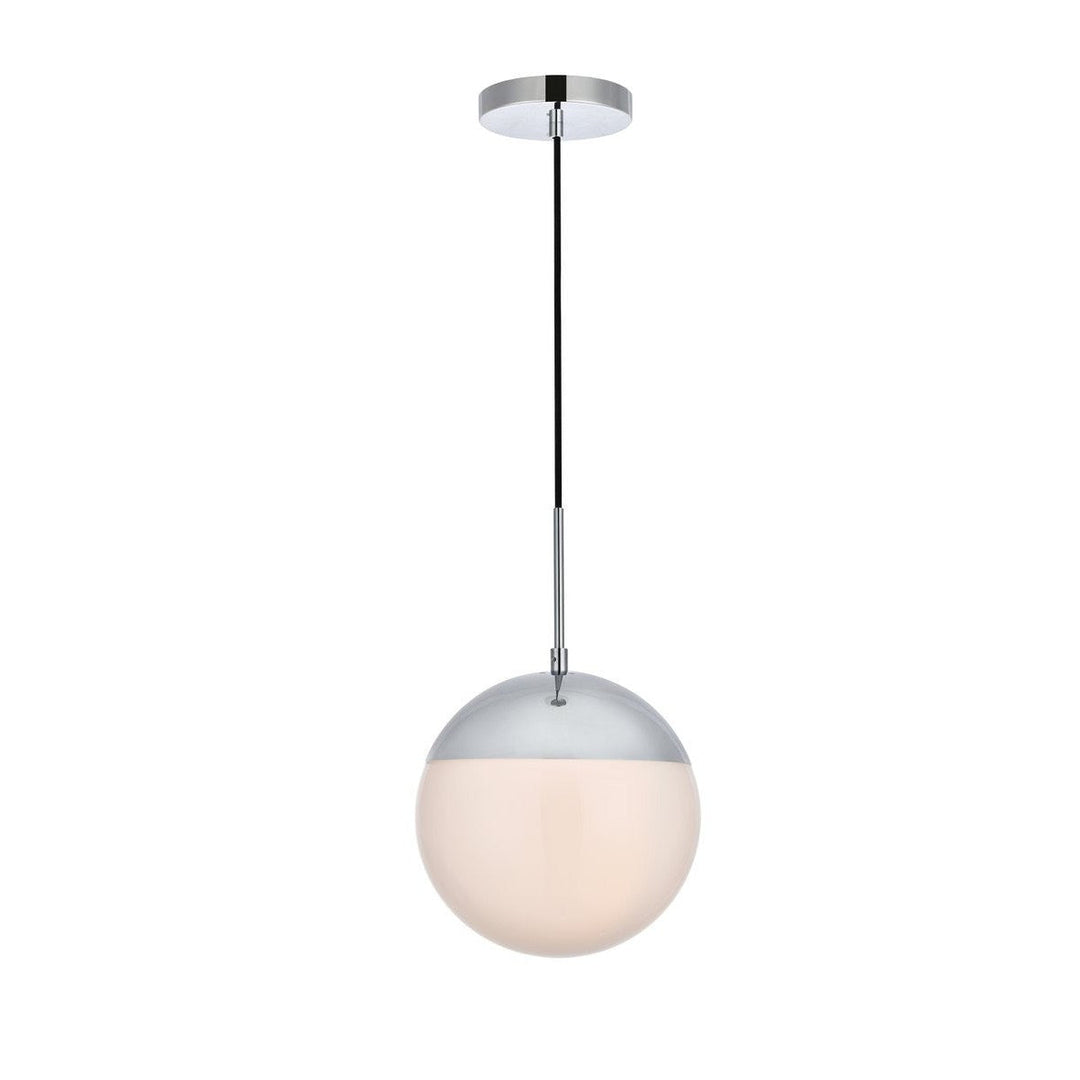 Elegant Eclipse LD6034C Pendant Light - Chrome And Frosted White