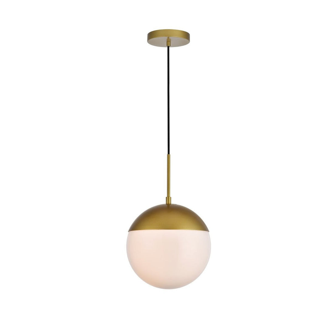 Elegant Eclipse LD6036BR Pendant Light - Brass And Frosted White