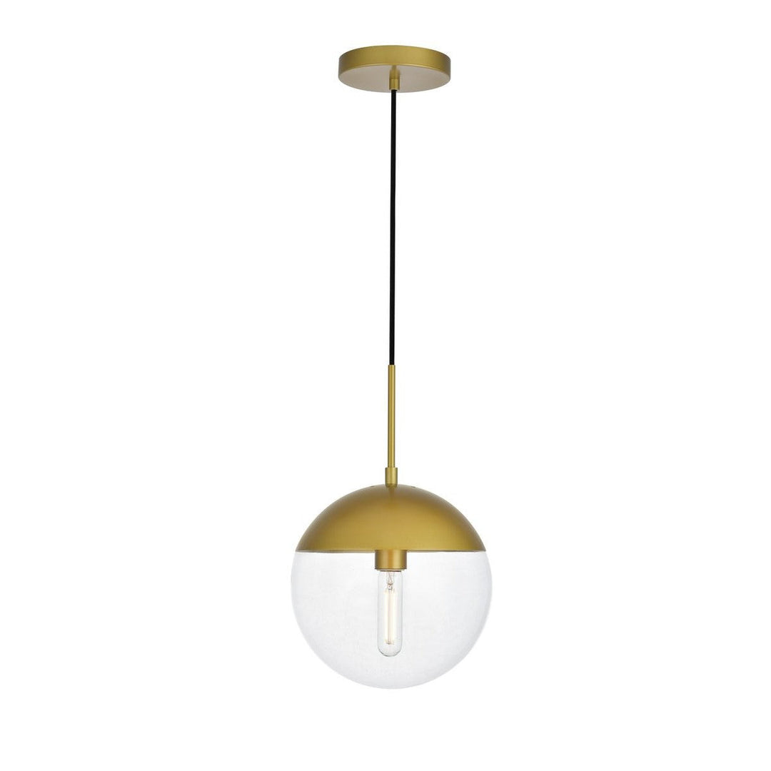 Elegant Eclipse LD6037BR Pendant Light - Brass And Clear