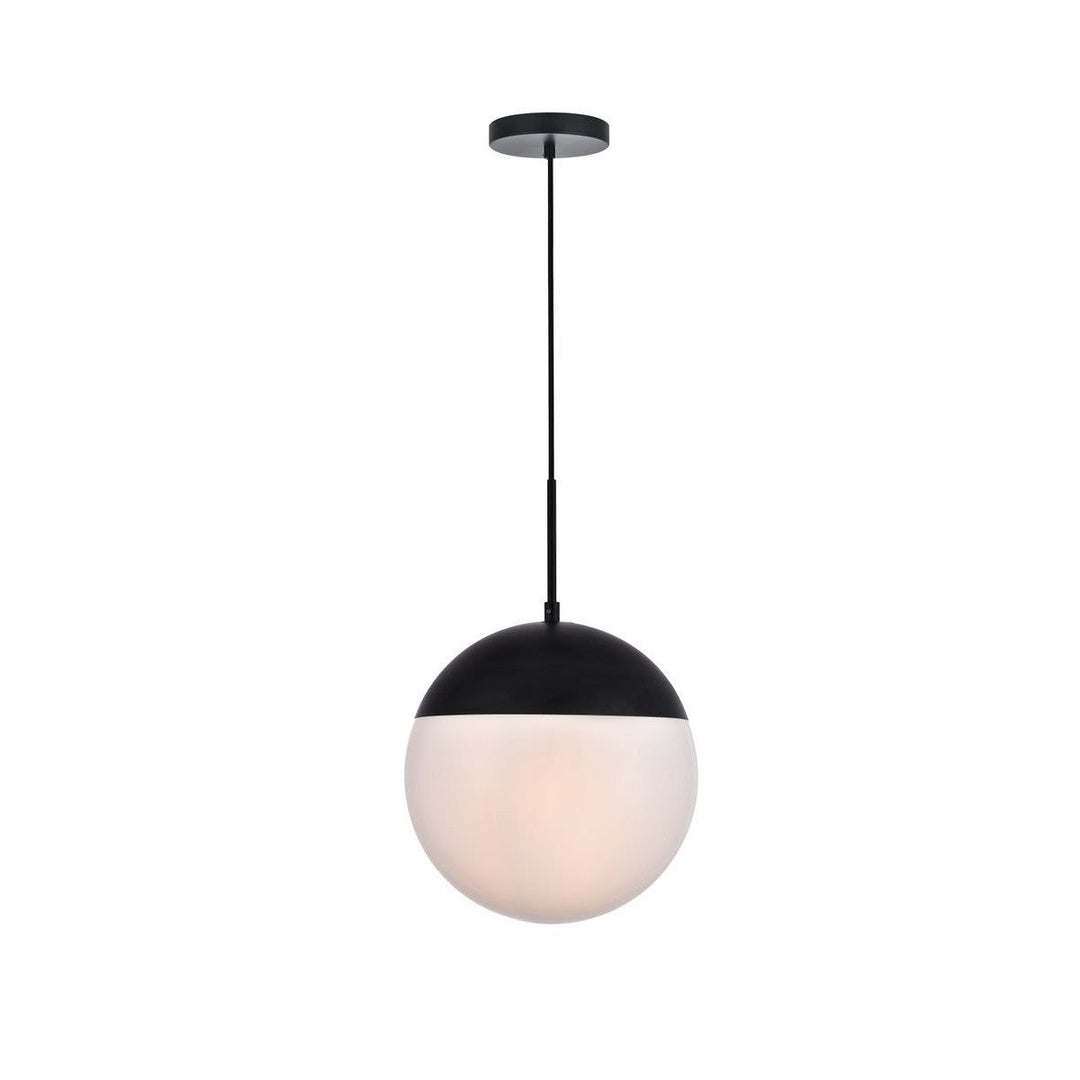 Elegant Eclipse LD6038BK Pendant Light - Black And Frosted White