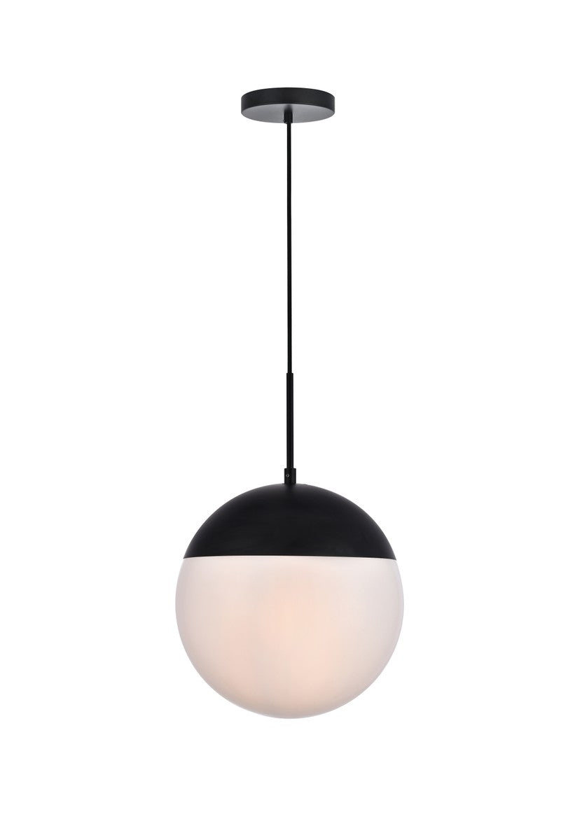 Elegant Eclipse LD6038BK Pendant Light - Black And Frosted White