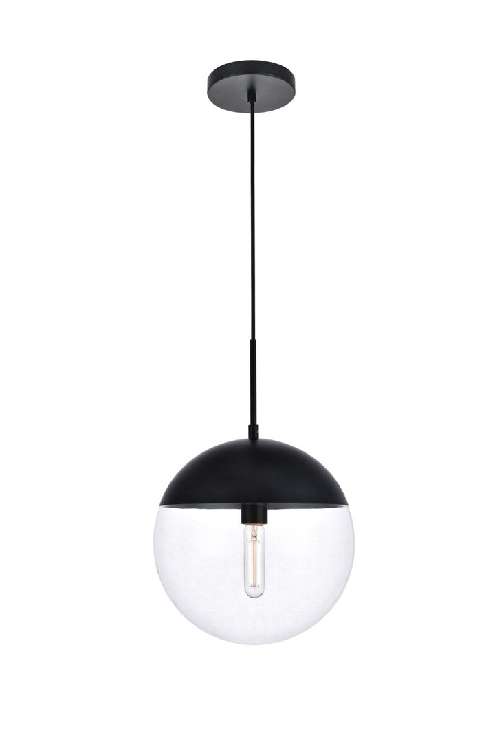 Elegant Eclipse LD6039BK Pendant Light - Black And Clear