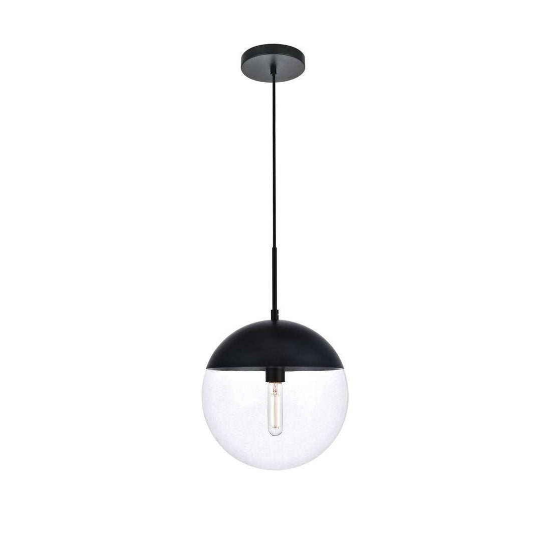 Elegant Eclipse LD6039BK Pendant Light - Black And Clear