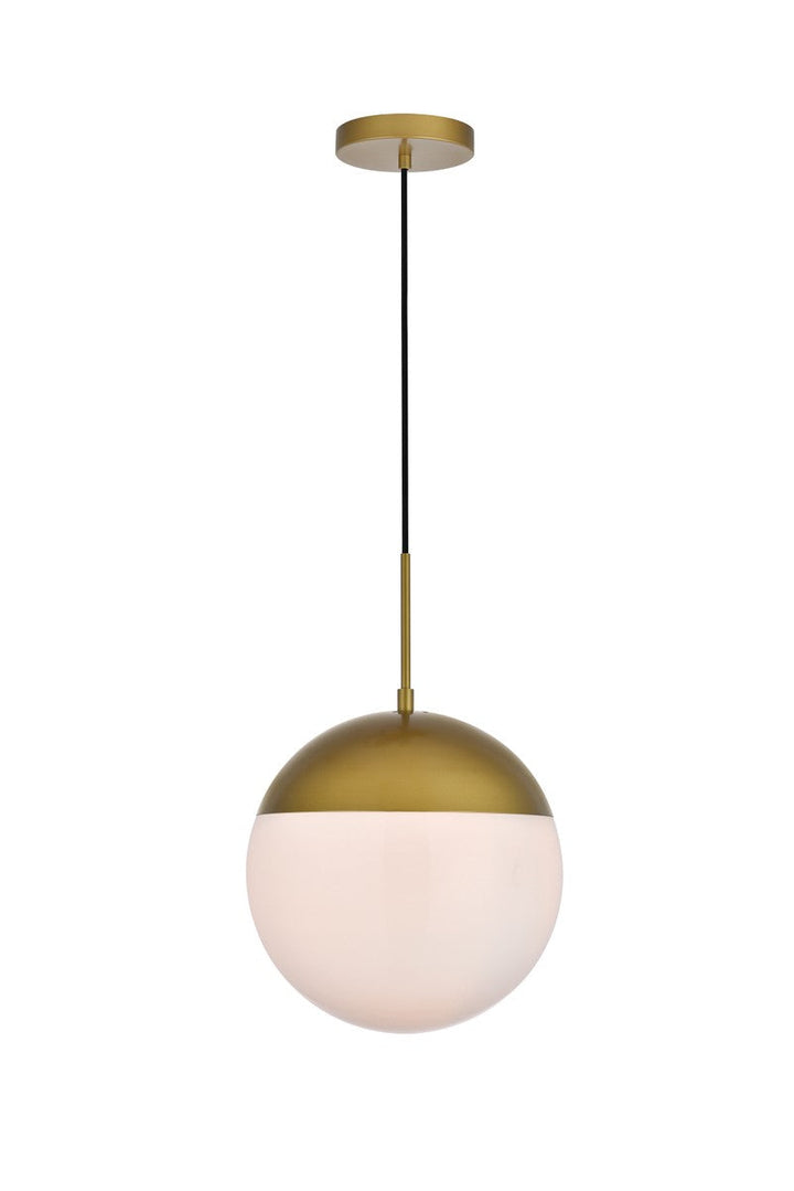 Elegant Eclipse LD6042BR Pendant Light - Brass And Frosted White