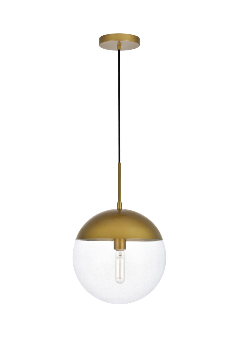 Elegant Eclipse LD6043BR Pendant Light - Brass And Clear