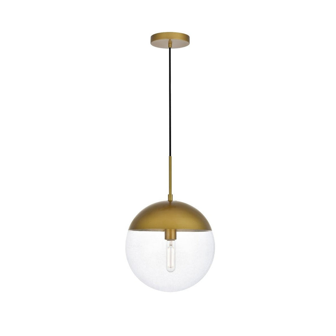 Elegant Eclipse LD6043BR Pendant Light - Brass And Clear