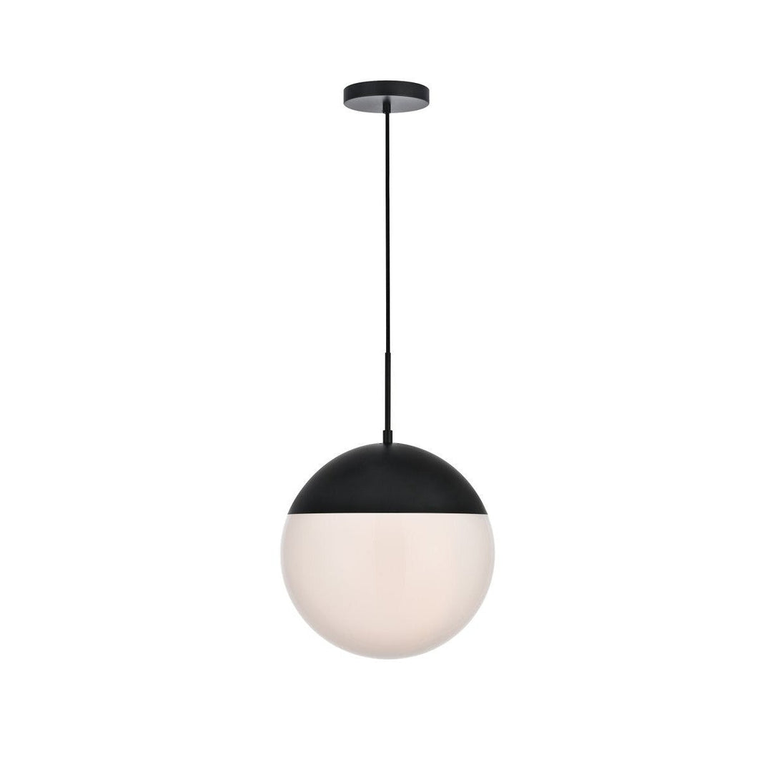 Elegant Eclipse LD6044BK Pendant Light - Black And Frosted White