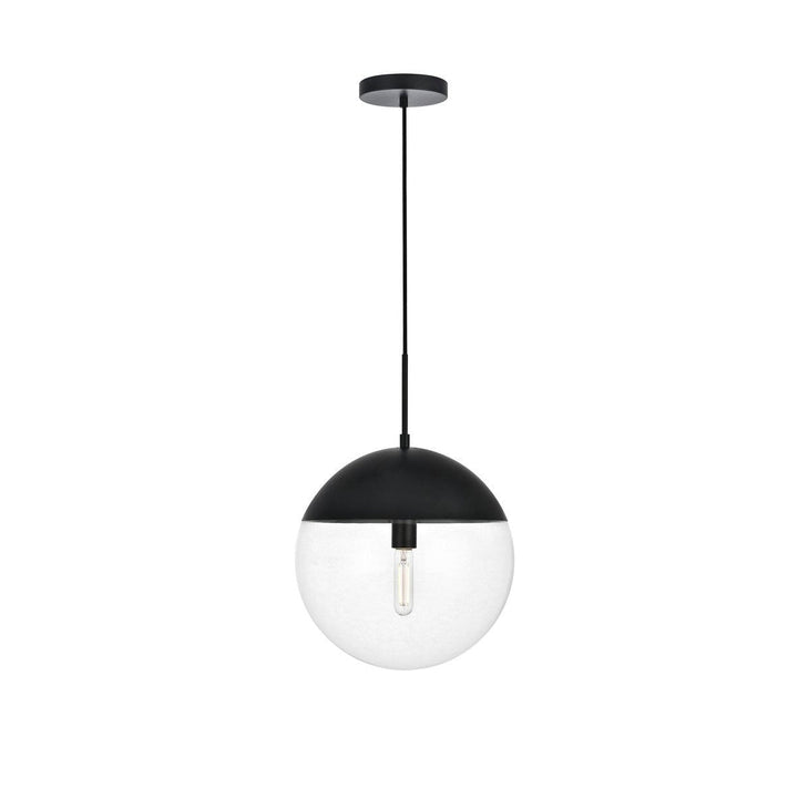 Elegant Eclipse LD6045BK Pendant Light - Black And Clear