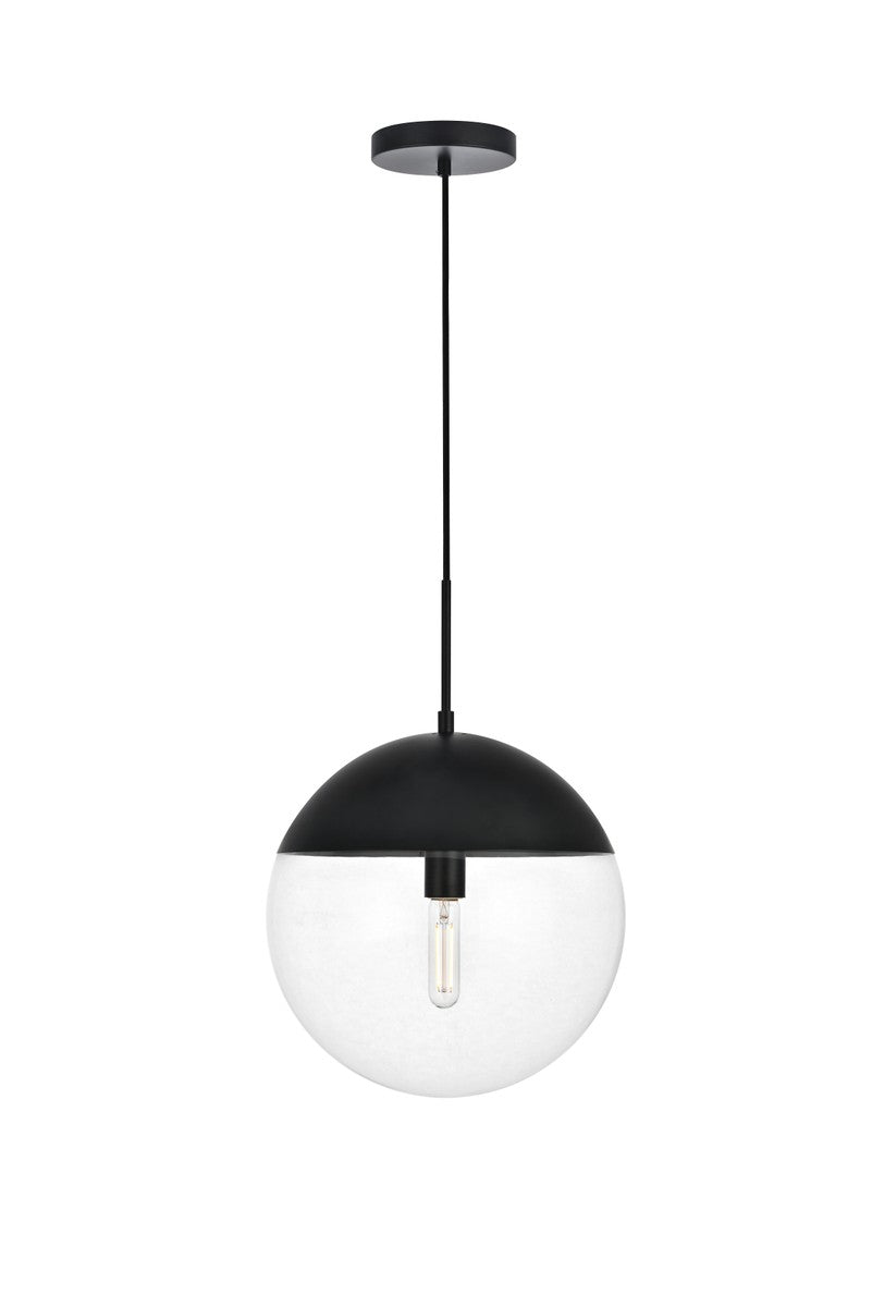 Elegant Eclipse LD6045BK Pendant Light - Black And Clear