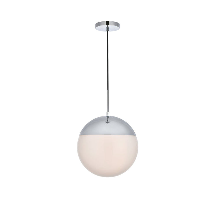 Elegant Eclipse LD6046C Pendant Light - Chrome And Frosted White