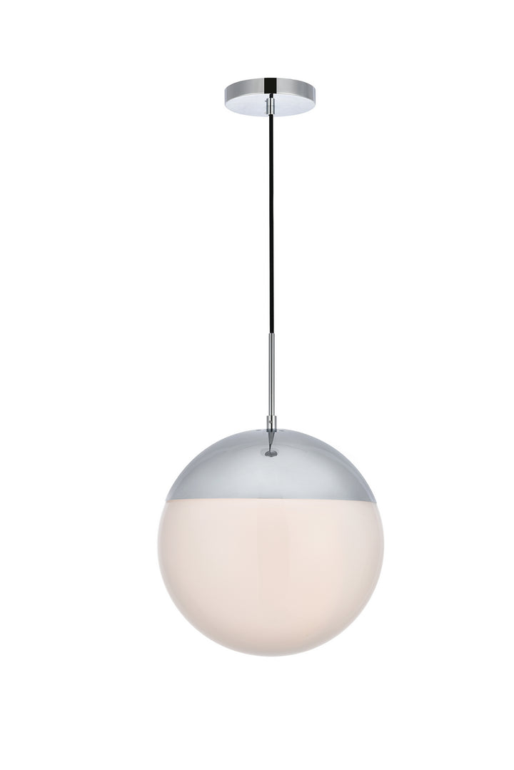 Elegant Eclipse LD6046C Pendant Light - Chrome And Frosted White