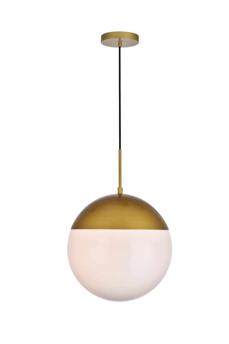 Elegant Eclipse LD6048BR Pendant Light - Brass And Frosted White