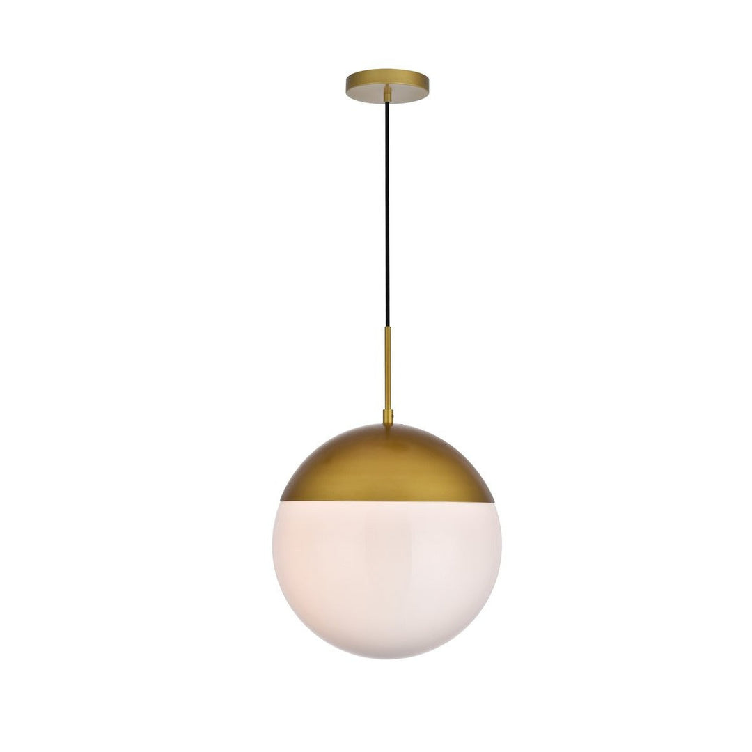 Elegant Eclipse LD6048BR Pendant Light - Brass And Frosted White