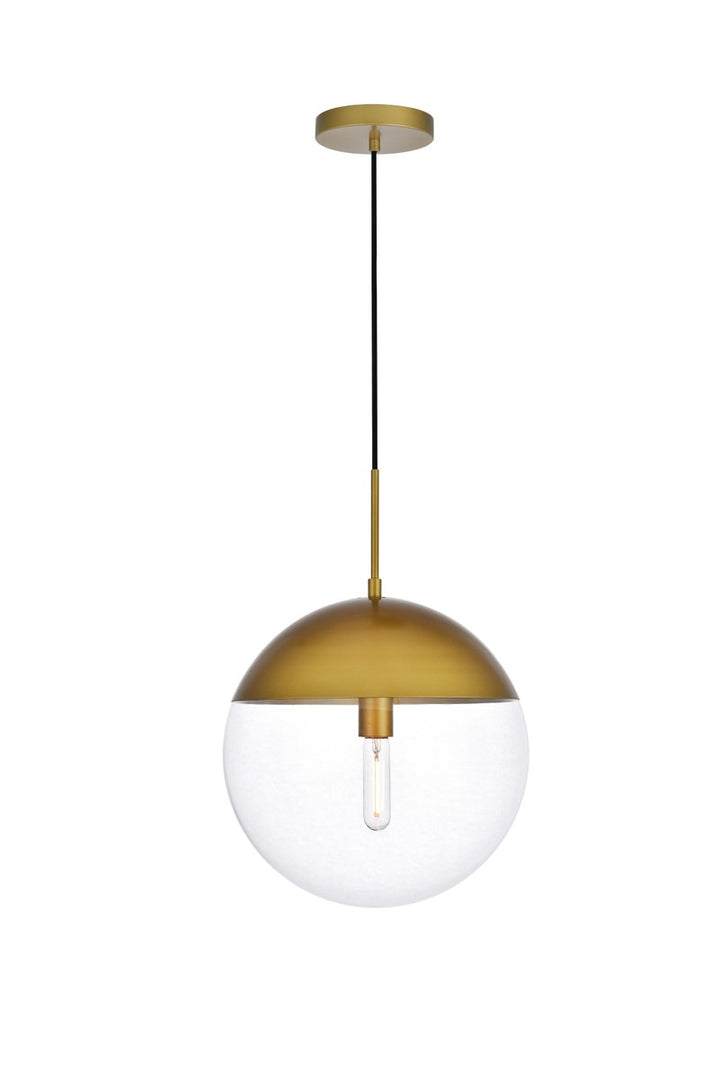 Elegant Eclipse LD6049BR Pendant Light - Brass And Clear