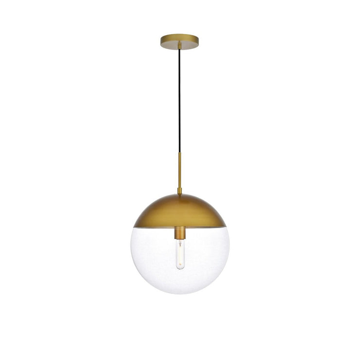 Elegant Eclipse LD6049BR Pendant Light - Brass And Clear