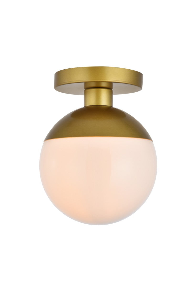 Elegant Eclipse LD6054BR Ceiling Light - Brass And Frosted White