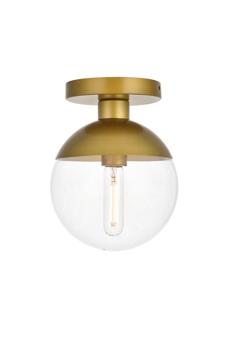 Elegant Eclipse LD6055BR Ceiling Light - Brass And Clear