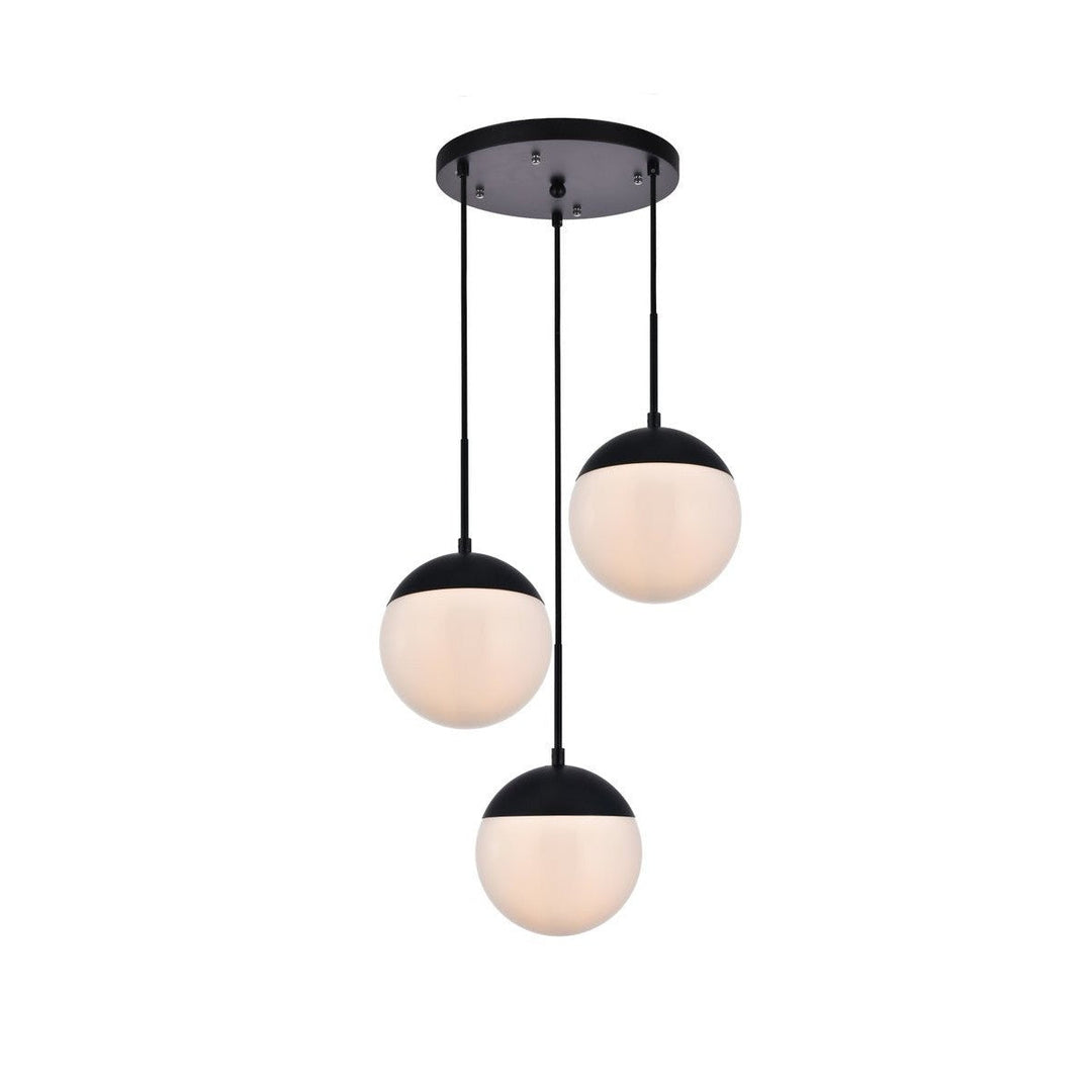 Elegant Eclipse LD6068BK Pendant Light - Black And Frosted White