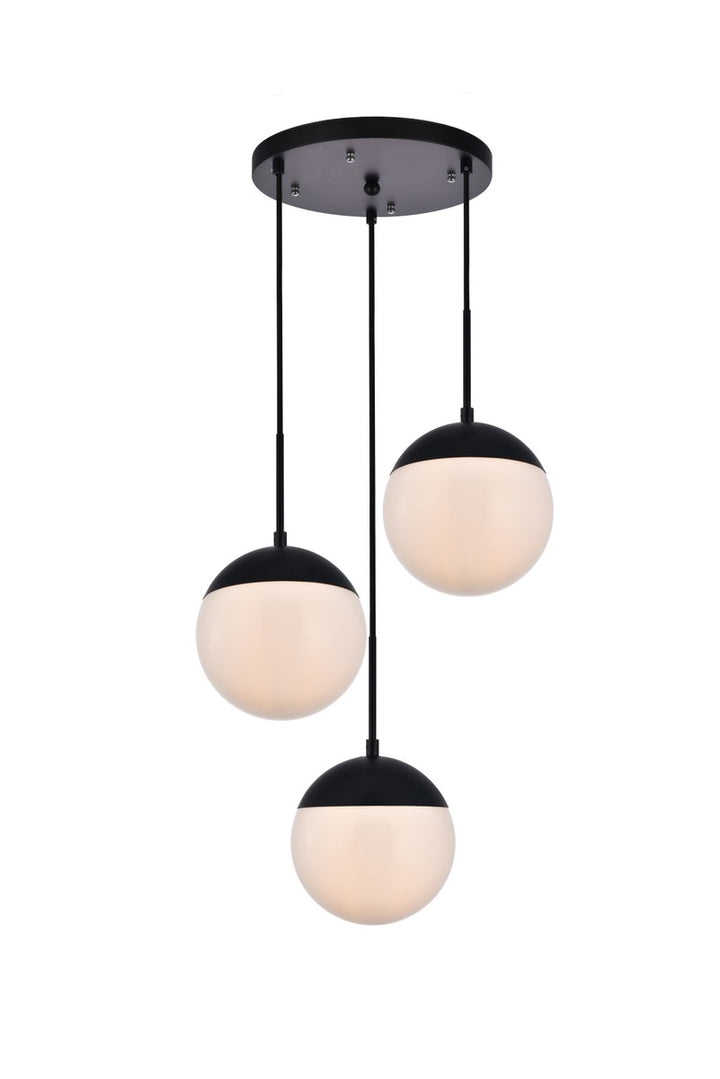 Elegant Eclipse LD6068BK Pendant Light - Black And Frosted White