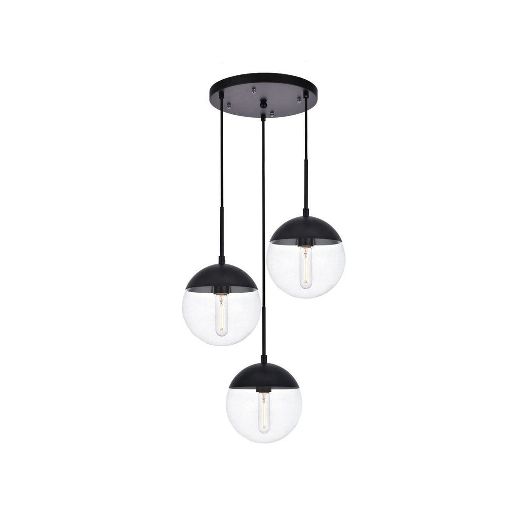 Elegant Eclipse LD6069BK Pendant Light - Black And Clear