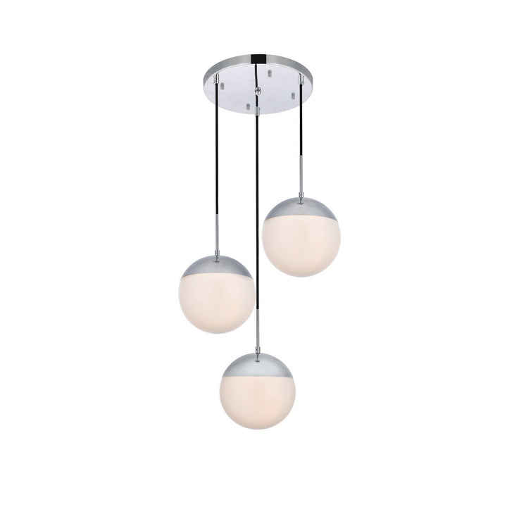 Elegant Eclipse LD6070C Pendant Light - Chrome And Frosted White