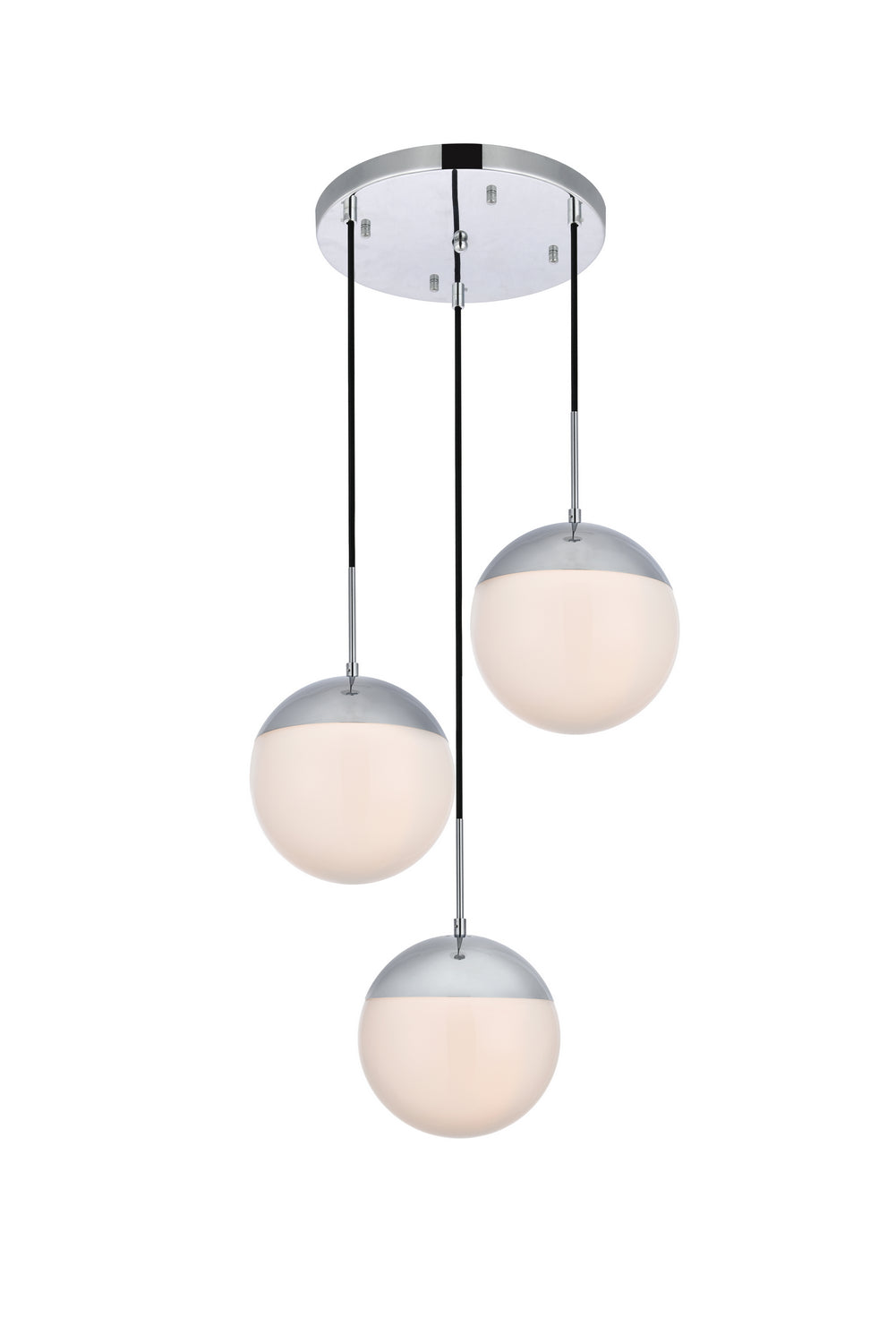 Elegant Eclipse LD6070C Pendant Light - Chrome And Frosted White