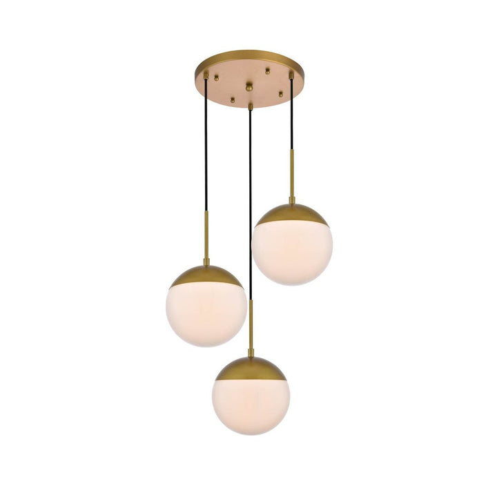 Elegant Eclipse LD6072BR Pendant Light - Brass And Frosted White