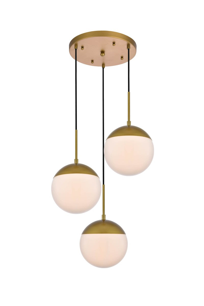 Elegant Eclipse LD6072BR Pendant Light - Brass And Frosted White