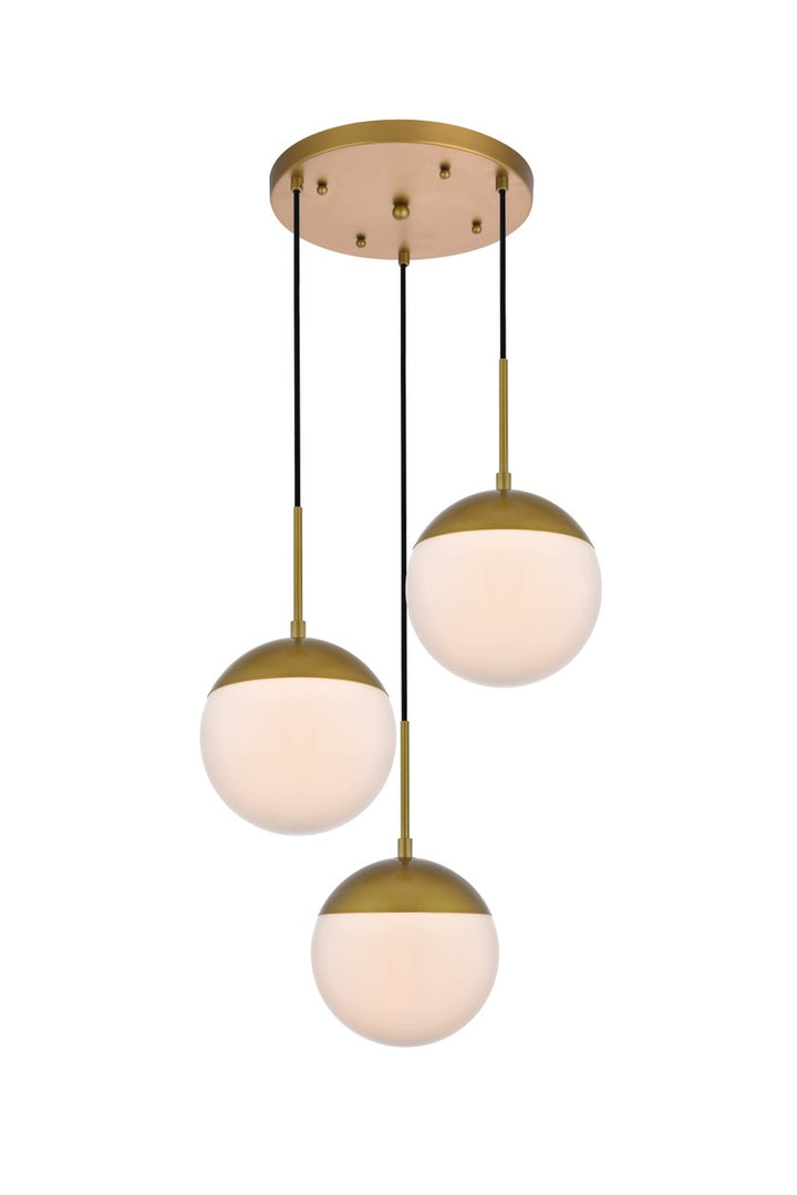 Elegant Eclipse LD6072BR Pendant Light - Brass And Frosted White