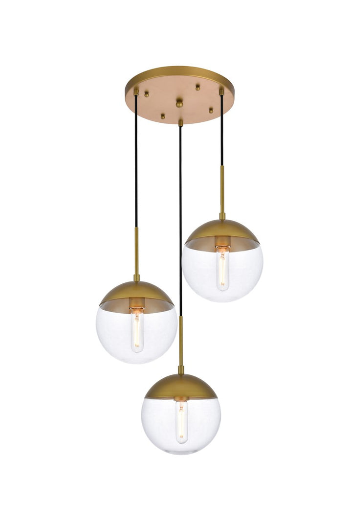 Elegant Eclipse LD6073BR Pendant Light - Brass And Clear