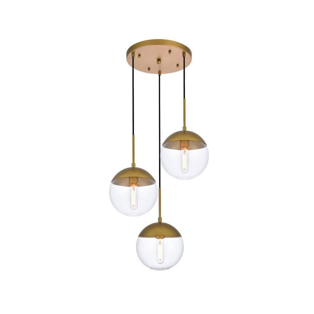 Elegant Eclipse LD6073BR Pendant Light - Brass And Clear