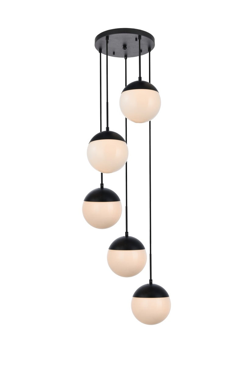 Elegant Eclipse LD6074BK Pendant Light - Black And Frosted White