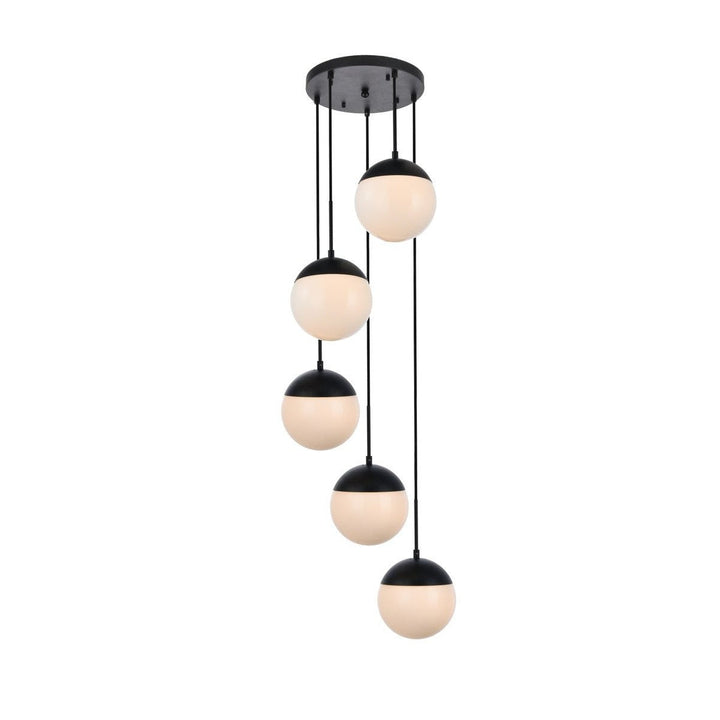 Elegant Eclipse LD6074BK Pendant Light - Black And Frosted White