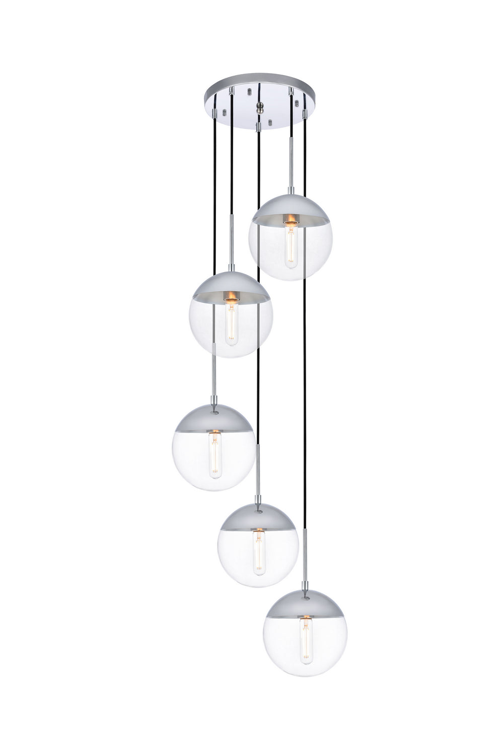 Elegant Eclipse LD6077C Pendant Light - Chrome And Clear