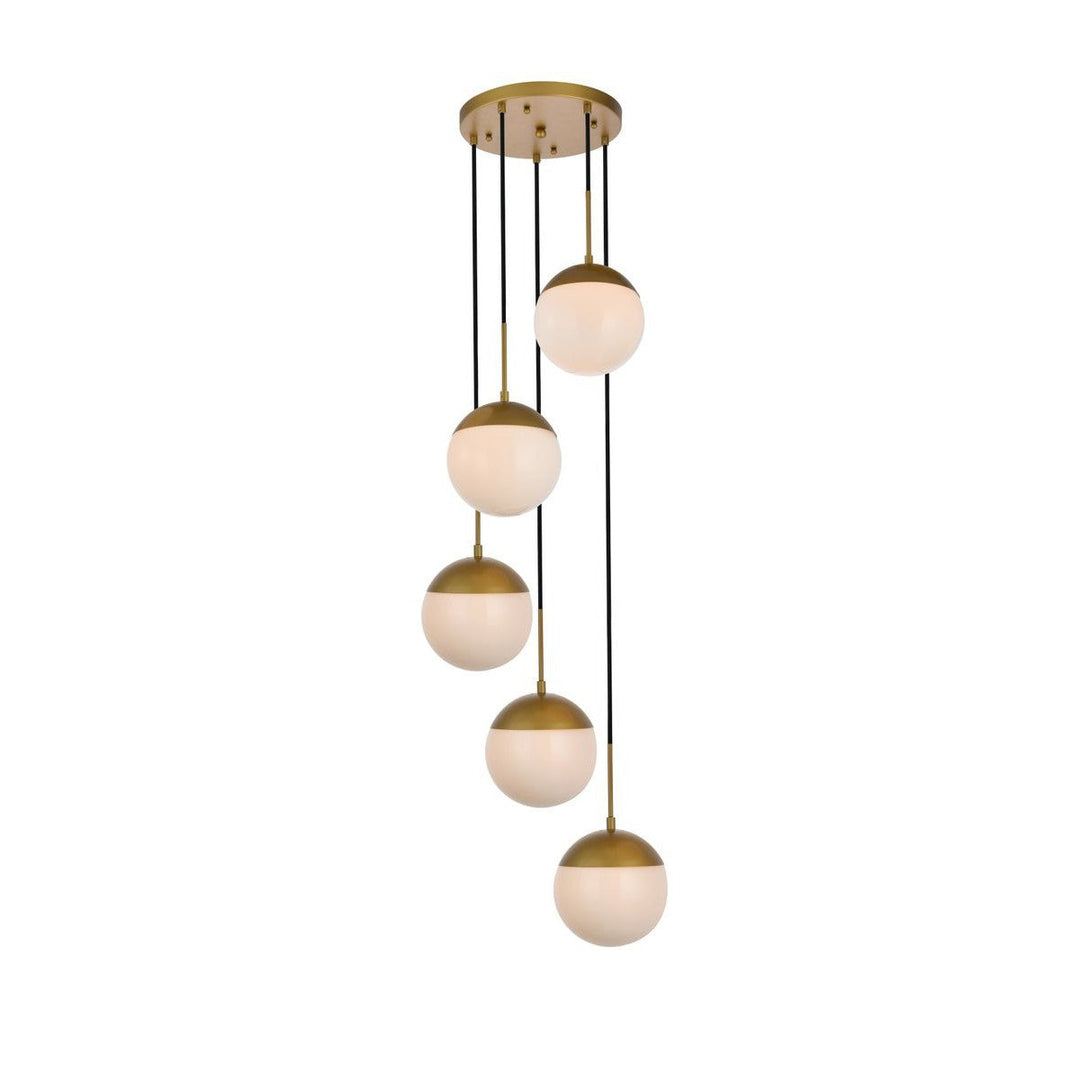 Elegant Eclipse LD6078BR Pendant Light - Brass And Frosted White