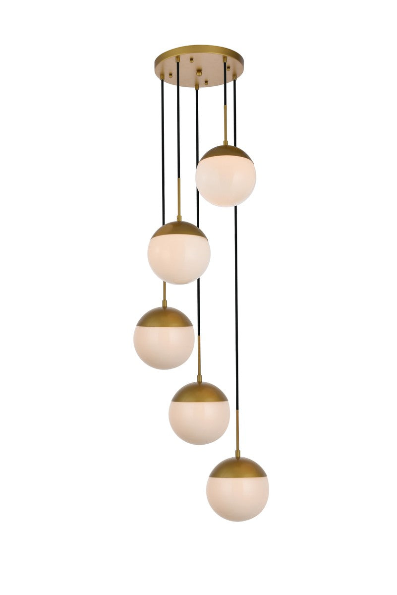 Elegant Eclipse LD6078BR Pendant Light - Brass And Frosted White