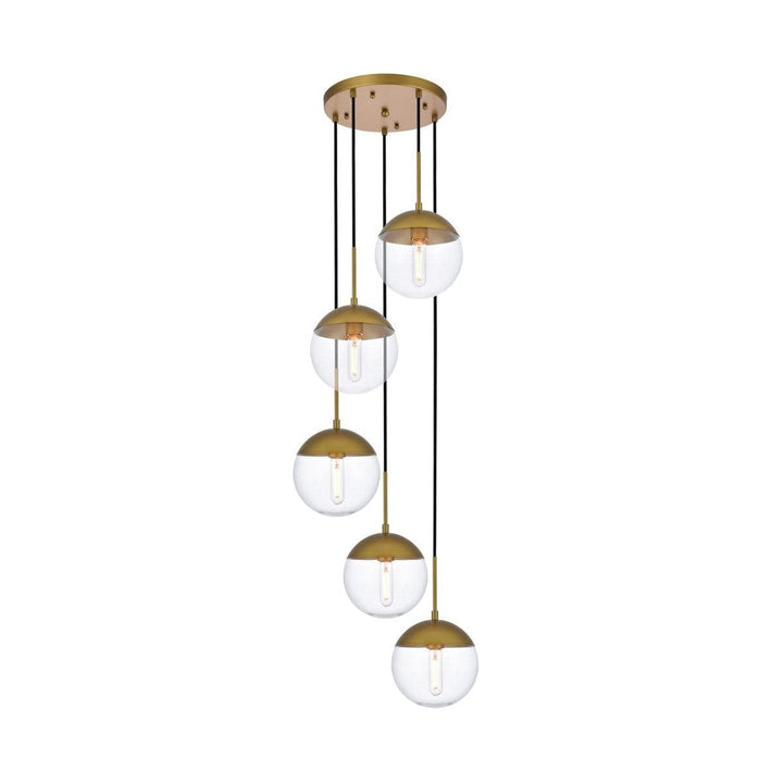 Elegant Eclipse LD6079BR Pendant Light - Brass And Clear